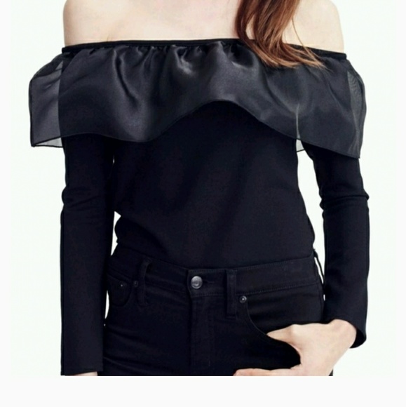 J. Crew Tops - J Crew Organza Ruffle Top Green